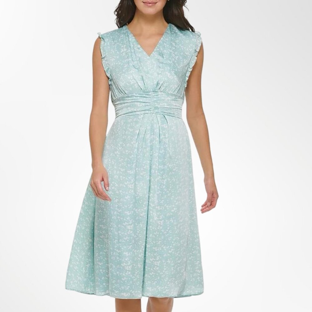 NWOT DKNY blue midi dress 6 S small spring easter lightweight casual sundress